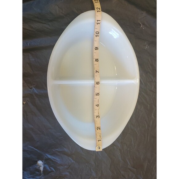 Glassbake Divided Milk Glass 1.5QT Casserole Baking Dish J-239 Vintage - Picture 8 of 14